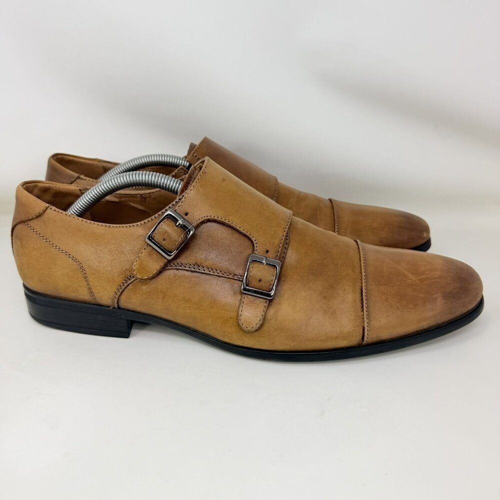 Aldo Double Monk Strap Leather Shoes Brown Men’s Size 99